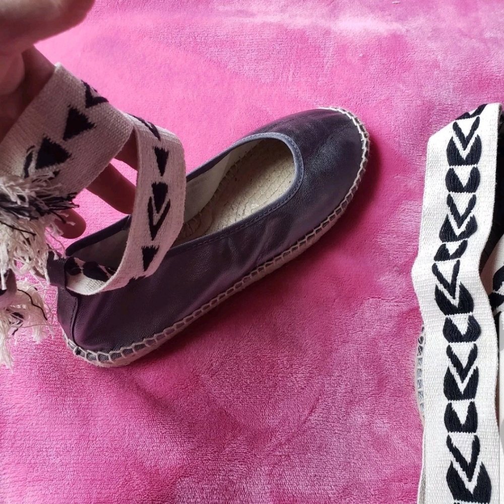 New Free People Ankle Wrap Leather Flats EUR 37 - Picture 2 of 7